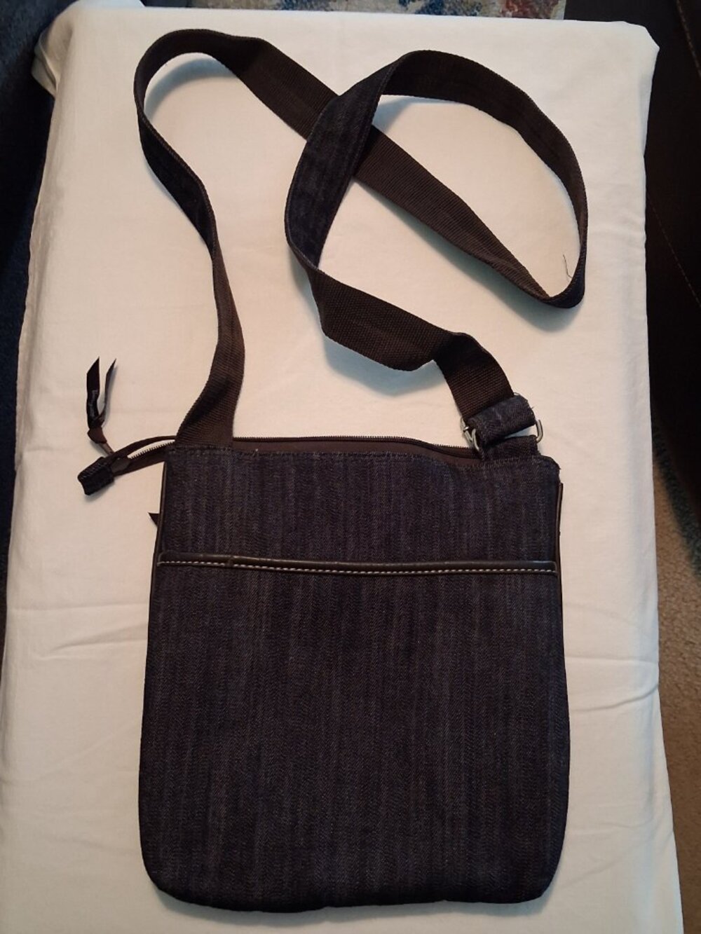 Thirty One Crossbody Denim Organizing Shoulder Bag Purse Dark Denim Rare EUC